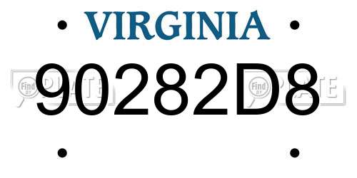 90282D8 Virginia License Plate