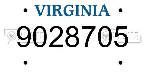 9028705 Virginia License Plate