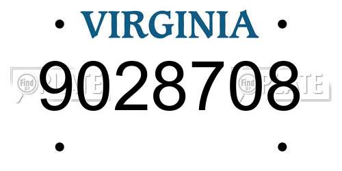 9028708 Virginia License Plate