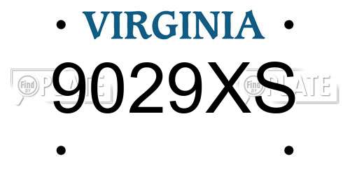 9029XS Virginia License Plate