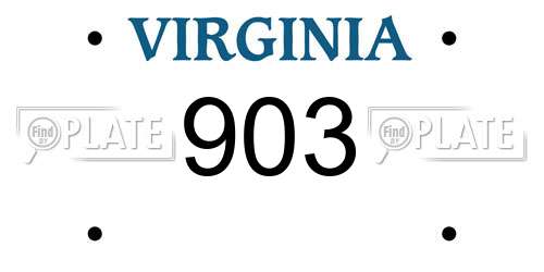 903 Virginia License Plate