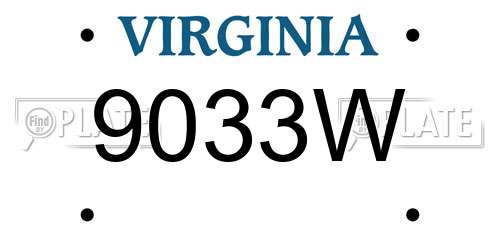 9033W Virginia License Plate