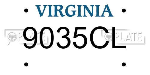 9035CL Virginia License Plate