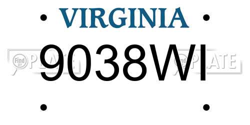 9038WI Virginia License Plate