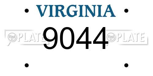 9044 Virginia License Plate