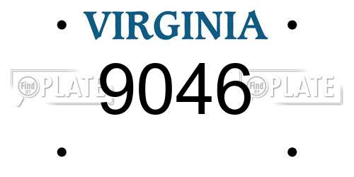 9046 Virginia License Plate