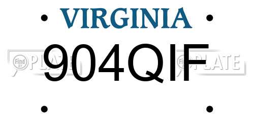 904QIF Virginia License Plate