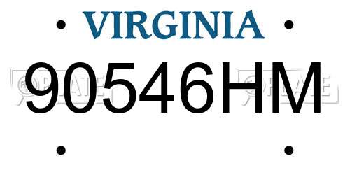 90546HM Virginia License Plate