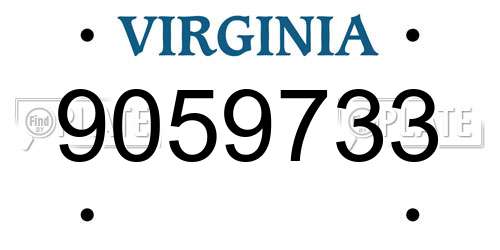 9059733 Virginia License Plate