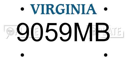 9059MB Virginia License Plate