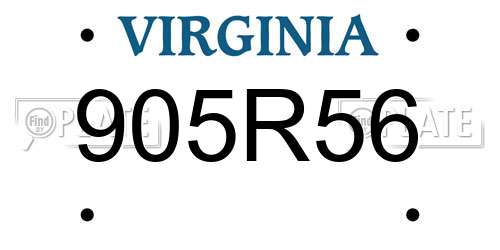 905R56 Virginia License Plate