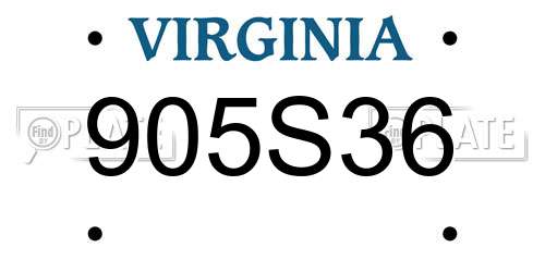 905S36 Virginia License Plate