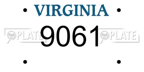 9061 Virginia License Plate