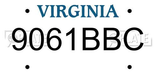 9061BBC Virginia License Plate