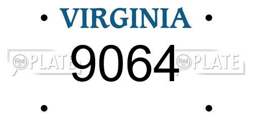9064 Virginia License Plate