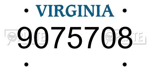9075708 Virginia License Plate