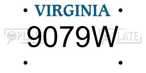 9079W Virginia License Plate