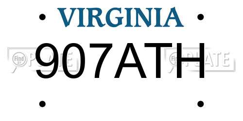 907ATH Virginia License Plate
