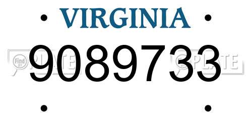 9089733 Virginia License Plate