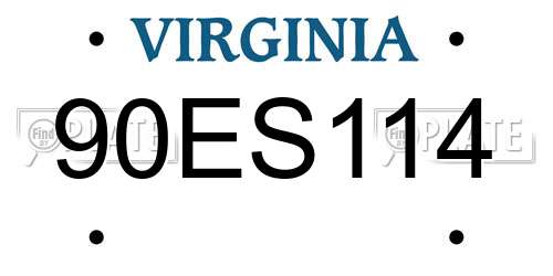 90ES114 Virginia License Plate