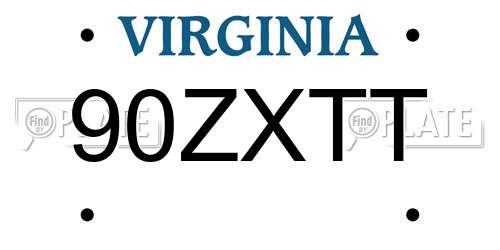 90ZXTT Virginia License Plate