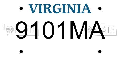 9101MA Virginia License Plate