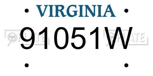 91051W Virginia License Plate