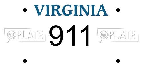 911 Virginia License Plate