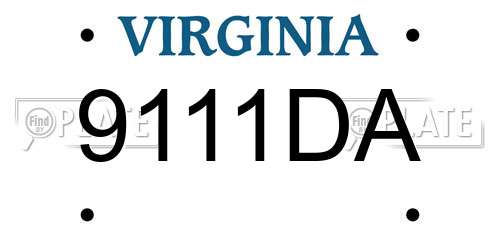 9111DA Virginia License Plate