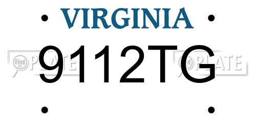 9112TG Virginia License Plate