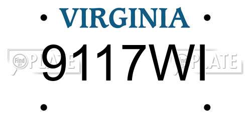9117WI Virginia License Plate