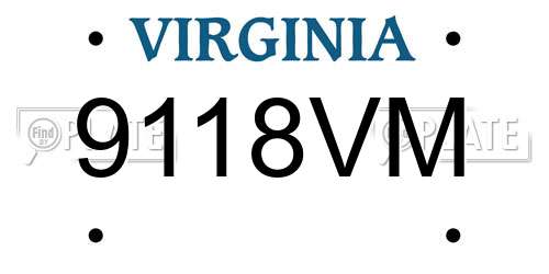 9118VM Virginia License Plate
