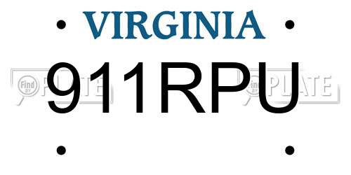 911RPU Virginia License Plate
