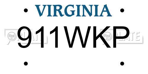 911WKP Virginia License Plate