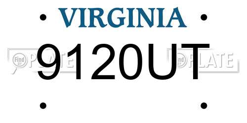 9120UT Virginia License Plate