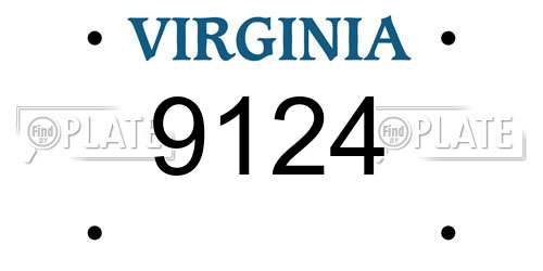 9124 Virginia License Plate