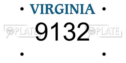 9132 Virginia License Plate
