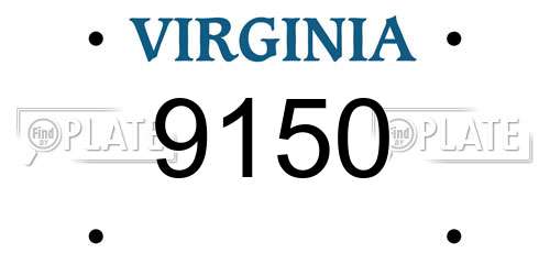 9150 Virginia License Plate