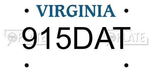 915DAT Virginia License Plate