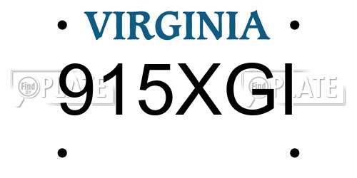 915XGI Virginia License Plate
