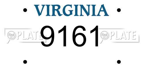 9161 Virginia License Plate