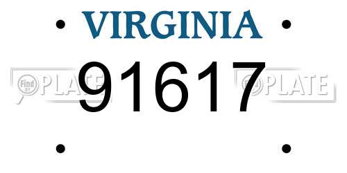 91617 Virginia License Plate