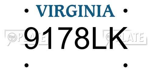 9178LK Virginia License Plate