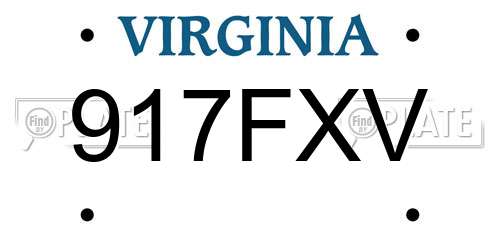 917FXV Virginia License Plate