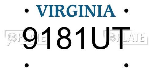 9181UT Virginia License Plate