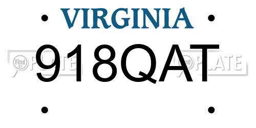 918QAT Virginia License Plate