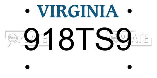918TS9 Virginia License Plate