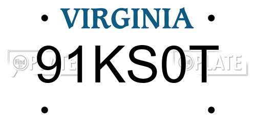91KS0T Virginia License Plate
