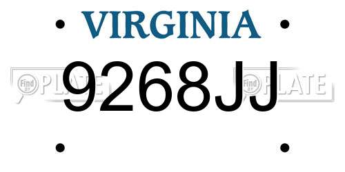 9268JJ Virginia License Plate