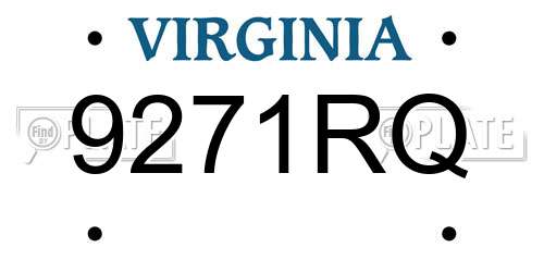 9271RQ Virginia License Plate